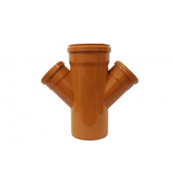 Крестовина Ø160×110×110×45° рыжая Пластфитинг (6/1)