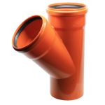 Тройник Ø110×110×45° рыжий Flextron (7)