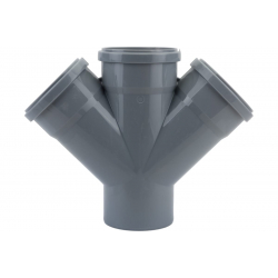 Крестовина однопл. Ø110×110×110/45° (серая) ПОЛИТЭК (16/1)