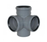 Крестовина двухпл. Ø110×110×110/90° (серая) ПОЛИТЭК (20/1)