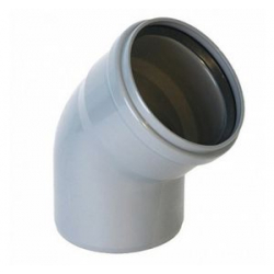 Отвод Ø110×45° (серый) ПОЛИТЭК (60/1)