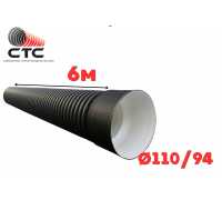 Труба гофрированная SN8-9 Ф 110/94 П с раструбом (6)