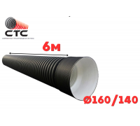 Труба гофрированная SN8-9 Ф160/140 П с раструбом (6)