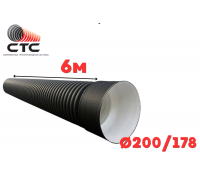 Труба гофрированная SN8-9 Ф 200/178 П с раструбом (6)