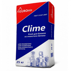 Клей для блоков из ячеистого бетона Euromix Clime 25 кг