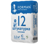 Штукатурка гипсовая Forman 12 Машинного нанесения не требующая шпаклевания белая 30 кг