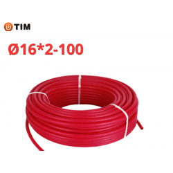 Сшитый полиэтилен PEX-b, Ø16 * 2.0 красный TIM (100)