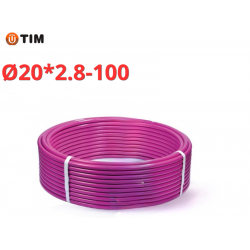 Сшитый полиэтилен PEX-b, Ø20 * 2.8 фиолетовый TIM (100)