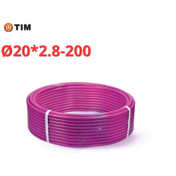 Сшитый полиэтилен PEX-b, Ø20 * 2.8 фиолетовый TIM (200)
